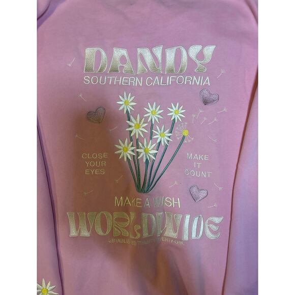 NWT Dandy “Make a Wish” Pink Graphic Sweatshirt / Oversized Crewneck XL - Picture 4 of 7